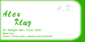 alex kluz business card